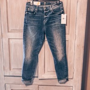7 FOR ALL MANKIND HIGH WAIST SKINNY ANKLE DENIM